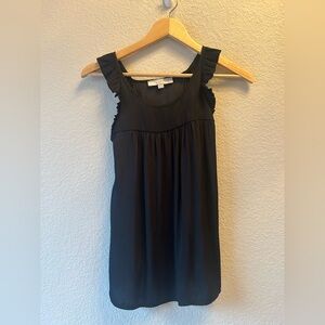 Ann Taylor Loft Black Sleeveless Ruffle Top